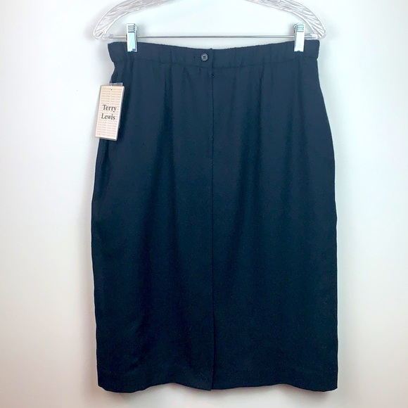 Terry Lewis Classic Luxuries Black Wool Skirt NWT - Picture 2 of 4
